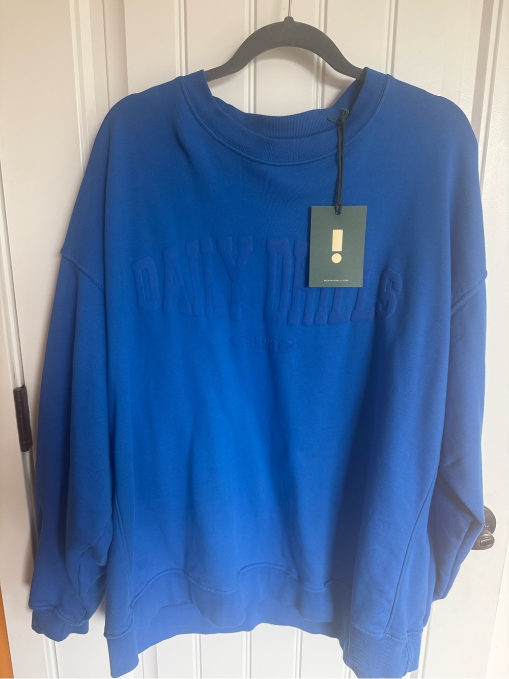 Daily Drills Oversized Crew- Cobalt Blue NWT